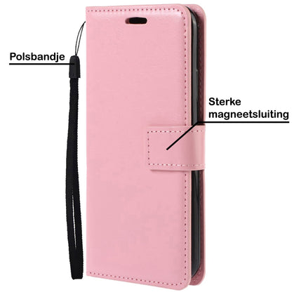 Forterra Samsung S22 Hoesje Bookcase Cover met Kaarthouder - Lichtroze