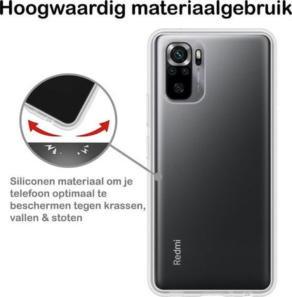 Forterra Xiaomi Redmi Note 10S Hoesje Siliconen Backcover Lichtgewicht - Transparant