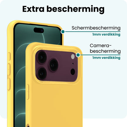 Forterra iPhone 18 Pro Hoesje Siliconen Backcover Lichtgewicht - Geel