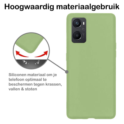 Forterra OPPO A76 Hoesje Siliconen Backcover Lichtgewicht - Groen