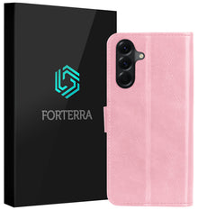 Forterra Samsung A26 Hoesje Bookcase Cover met Kaarthouder - Lichtroze