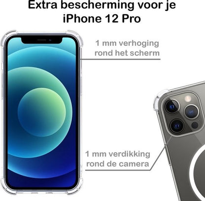 Forterra iPhone 12 Pro Hoesje Geschikt voor Magsafe Backcover Shockproof - Transparant
