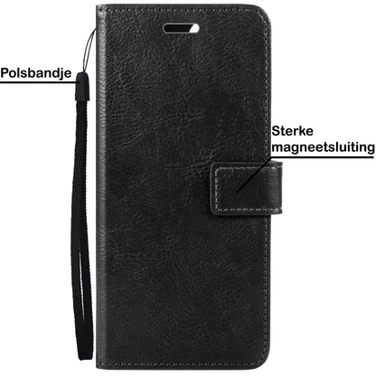 Forterra iPhone 13 Hoesje Bookcase Cover met Kaarthouder - Zwart