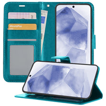Forterra Samsung A55 Hoesje Bookcase Cover met Kaarthouder - Turquoise