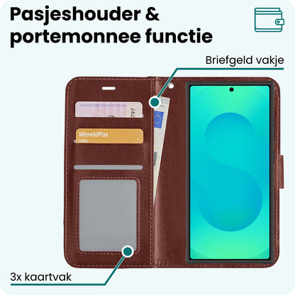 Forterra Samsung S25 Ultra Hoesje Bookcase Cover met Kaarthouder - Bruin