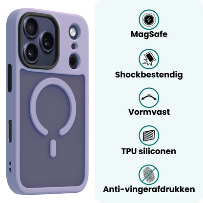 Forterra iPhone 17 Pro Max Hoesje Geschikt voor Magsafe Backcover Shockproof - Lila