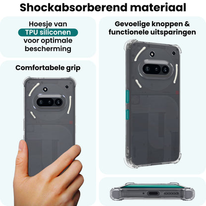 Forterra Nothing Phone 3a Hoesje Shockproof Backcover Siliconen - Transparant