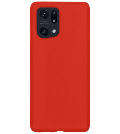 Forterra OPPO Find X5 Pro Hoesje Siliconen Backcover Lichtgewicht - Rood
