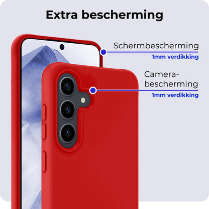 Forterra Samsung A55 Hoesje Siliconen Backcover Lichtgewicht - Rood