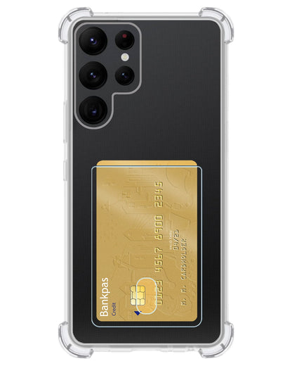 Forterra Samsung S23 Ultra Hoesje Kaarthouder Backcover Shockproof - Transparant