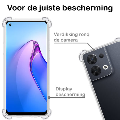 Forterra OPPO Reno 8 Pro Hoesje Shockproof Backcover Siliconen - Transparant