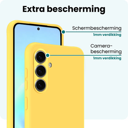 Forterra Samsung A57 Hoesje Siliconen Backcover Lichtgewicht - Geel