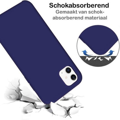 Forterra iPhone 11 Hoesje Siliconen Backcover Lichtgewicht - Donkerblauw