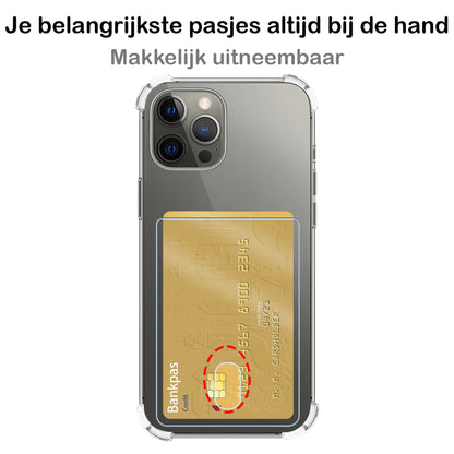 Forterra iPhone 13 Pro Max Hoesje Kaarthouder Backcover Shockproof - Transparant