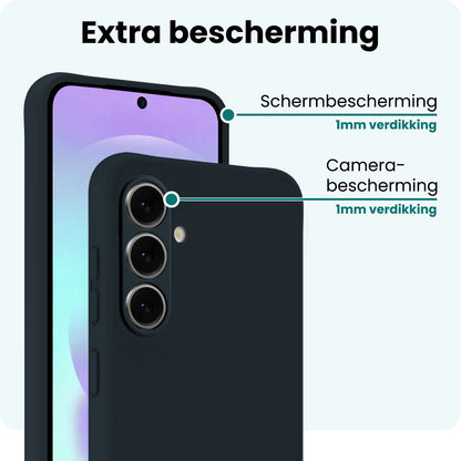 Forterra Samsung A37 Hoesje Siliconen Backcover Lichtgewicht - Donkerblauw