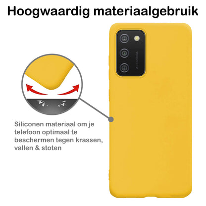 Forterra Samsung A02s Hoesje Siliconen Backcover Lichtgewicht - Geel