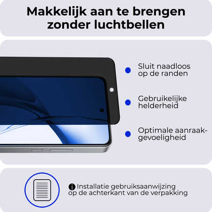 Forterra OnePlus Nord CE 4 Screenprotector Gehard Glas - Privacy