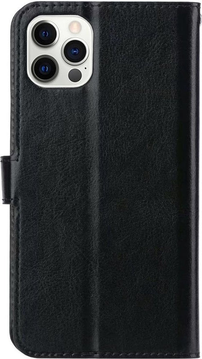 Forterra iPhone 12 Pro Max Hoesje Bookcase Cover met Kaarthouder - Zwart