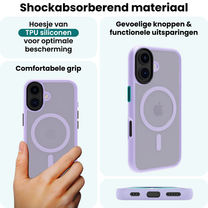 Forterra iPhone 17 Hoesje Geschikt voor Magsafe Backcover Shockproof - Lila