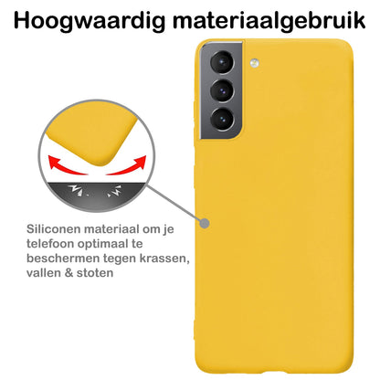 Forterra Samsung S22 Hoesje Siliconen Backcover Lichtgewicht - Geel