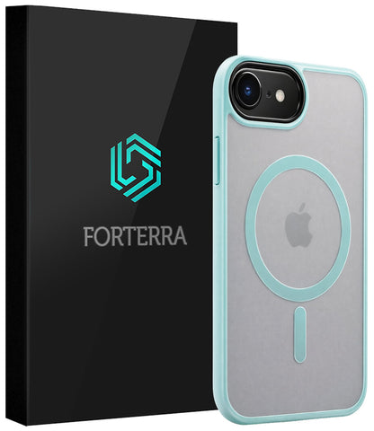 Forterra iPhone 17e Hoesje Geschikt voor Magsafe Backcover Shockproof - Lichtblauw
