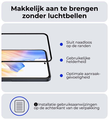 Forterra OPPO A58 Screenprotector Gehard Glas - Full Screen