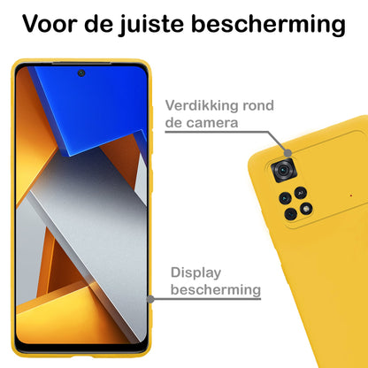 Forterra Xiaomi Poco X4 Pro 5G Hoesje Siliconen Backcover Lichtgewicht - Geel