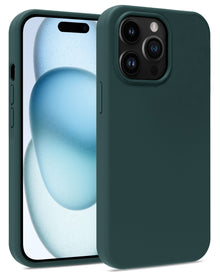 Forterra iPhone 15 Pro Max Hoesje Siliconen Backcover Lichtgewicht - Donkergroen