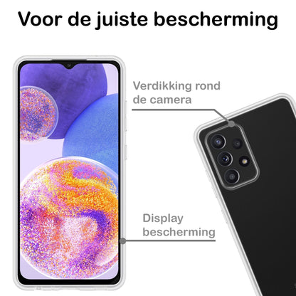 Forterra Samsung A23 Hoesje Siliconen Backcover Lichtgewicht - Transparant