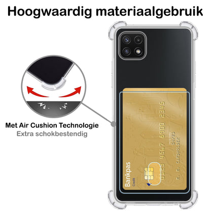 Forterra Samsung A22 5G Hoesje Kaarthouder Backcover Shockproof - Transparant