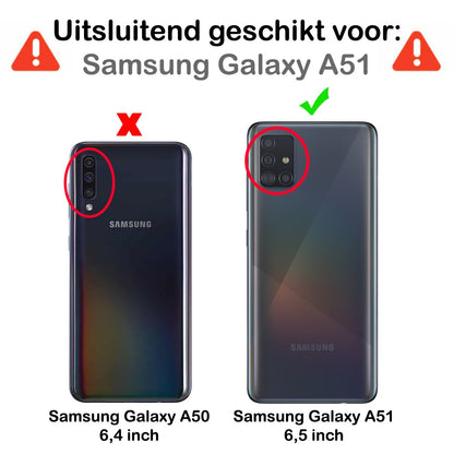 Forterra Samsung A51 Hoesje Bookcase Cover met Kaarthouder - Donkerblauw
