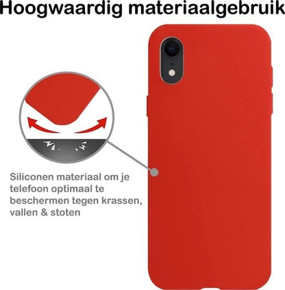 Forterra iPhone XR Hoesje Siliconen Backcover Lichtgewicht - Rood