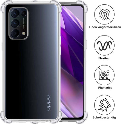 Forterra OPPO Find X3 Lite Hoesje Shockproof Backcover Siliconen - Transparant