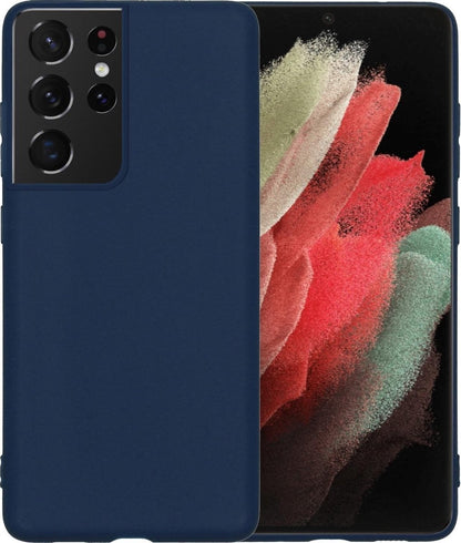 Forterra Samsung S21 Ultra Hoesje Siliconen Backcover Lichtgewicht - Donkerblauw