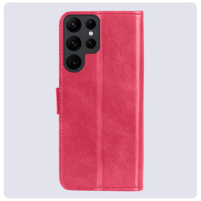 Forterra Samsung S24 Ultra Hoesje Bookcase Cover met Kaarthouder - Donkerroze
