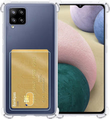Forterra Samsung A12 Hoesje Kaarthouder Backcover Shockproof - Transparant
