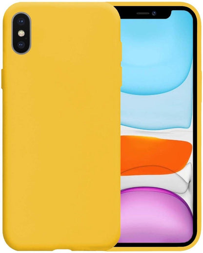 Forterra iPhone Xs Max Hoesje Siliconen Backcover Lichtgewicht - Geel