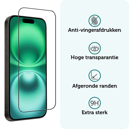 Forterra iPhone 16 Screenprotector Gehard Glas - Full Screen
