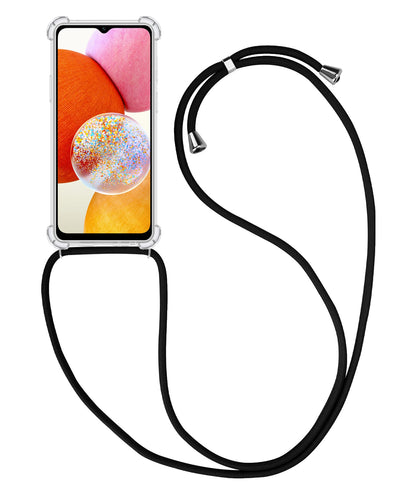 Forterra Samsung A14 Hoesje met Koord Backcover Shockproof - Transparant