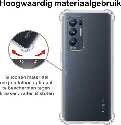 Forterra OPPO Find X3 Neo Hoesje Shockproof Backcover Siliconen - Transparant
