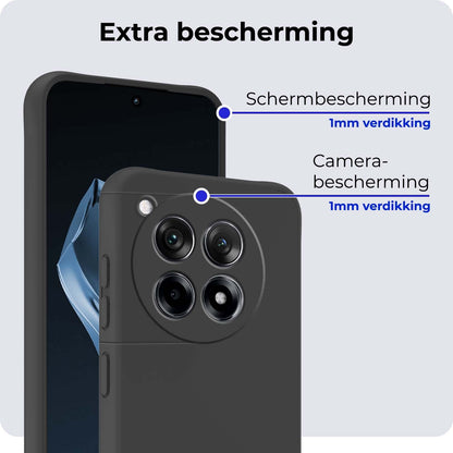 Forterra OnePlus 12R Hoesje Siliconen Backcover Lichtgewicht - Zwart