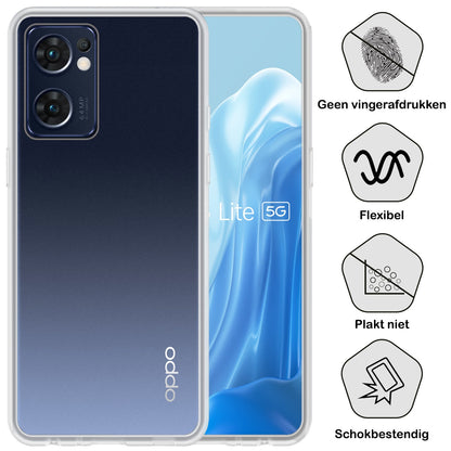 Forterra OPPO Find X5 Lite Hoesje Siliconen Backcover Lichtgewicht - Transparant