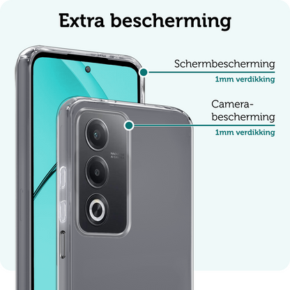 Forterra OPPO A80 Hoesje Siliconen Backcover Lichtgewicht - Transparant