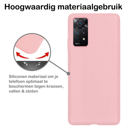 Forterra Xiaomi Redmi Note 11s Hoesje Siliconen Backcover Lichtgewicht - Lichtroze