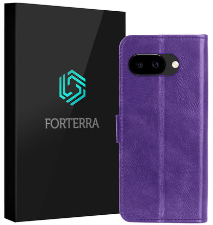 Forterra Google Pixel 9a Hoesje Bookcase Cover met Kaarthouder - Paars