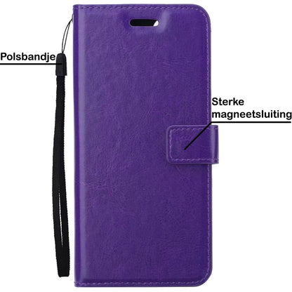 Forterra Samsung A13 5G Hoesje Bookcase Cover met Kaarthouder - Paars