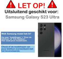 Forterra Samsung S23 Ultra Hoesje Bookcase Cover met Kaarthouder - Lichtroze