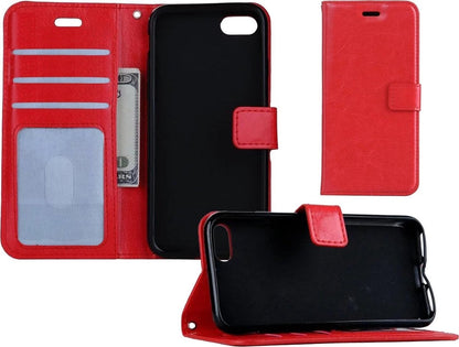 Forterra iPhone 7 Hoesje Bookcase Cover met Kaarthouder - Rood