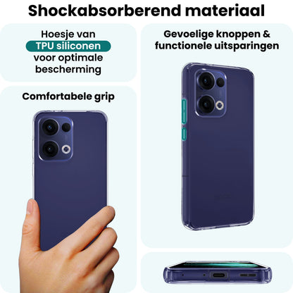 Forterra OPPO Reno 13 Hoesje Siliconen Backcover Lichtgewicht - Transparant