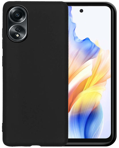 Forterra OPPO A58 Hoesje Siliconen Backcover Lichtgewicht - Zwart